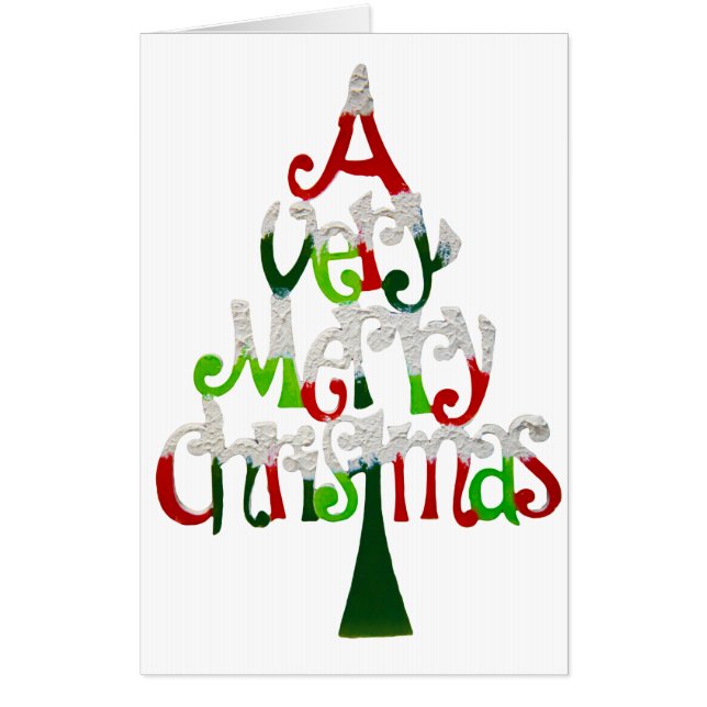 Very Merry Christmas Tree Card (Front)