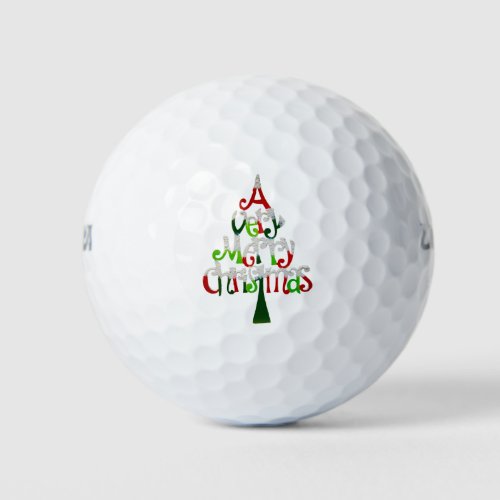 Very Merry Christmas Tree Golf Balls