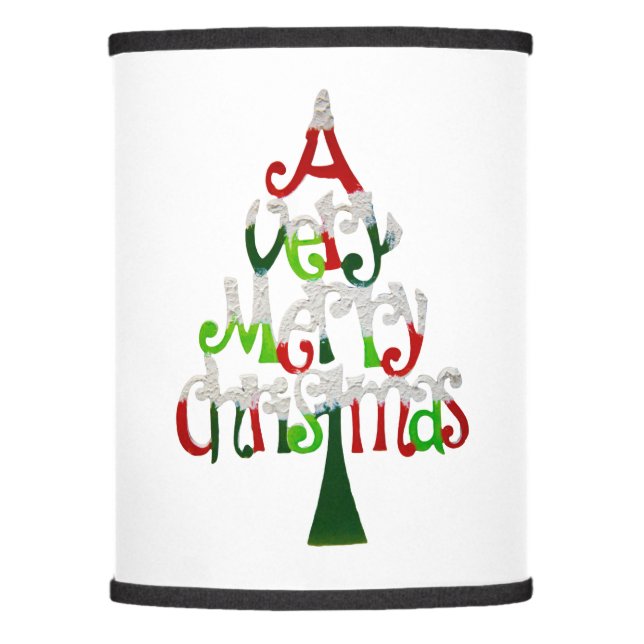 Very Merry Christmas Tree Lamp Shade (Front)