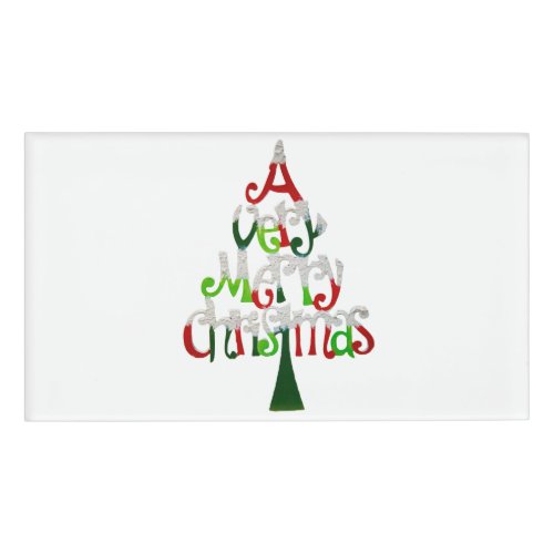 Very Merry Christmas Tree Name Tag