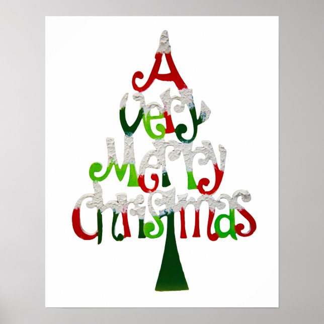 Very Merry Christmas Tree Poster (Front)