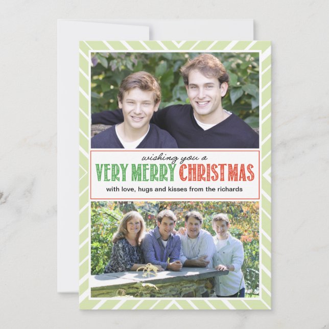 Very Merry Christmas Wishes x2 Holiday Card (Front)