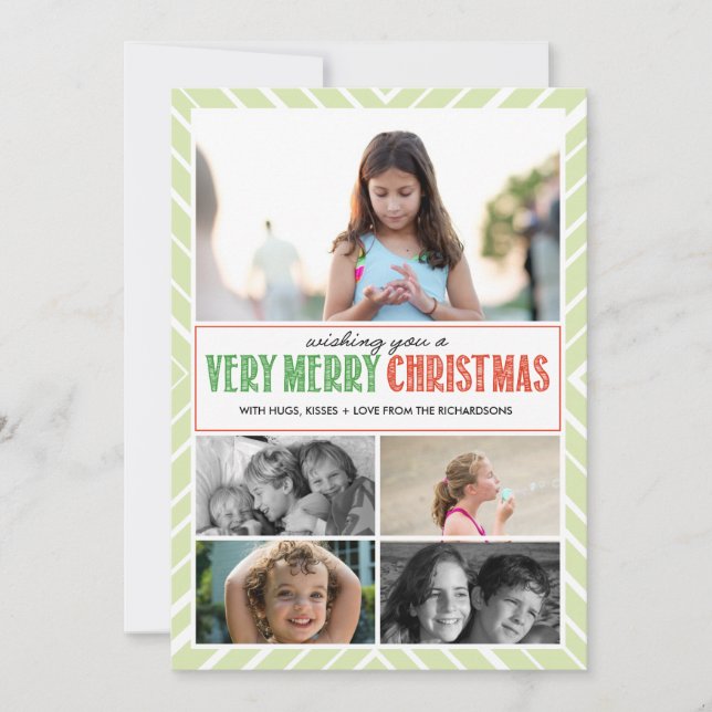 Very Merry Christmas Wishes x5 Holiday Card (Front)