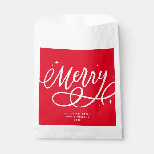 Very Merry Colorful Budget Friendly Holiday Party  Favor Bag