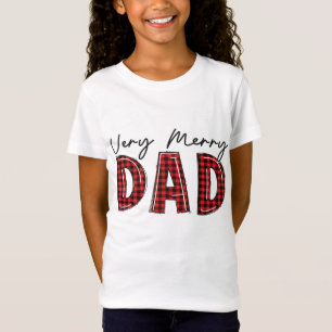 Very Merry Dad Red Buffalo Plaid Family Christmas T-Shirt