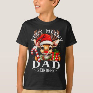 Very Merry Dad Reindeer Matching Christmas T-Shirt