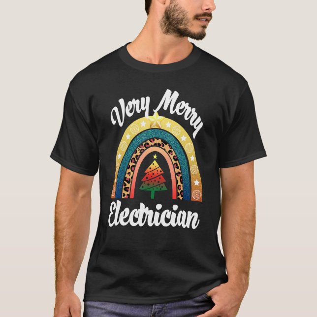 Very Merry Electrician Rainbow  Women Profession L T-Shirt (Front)
