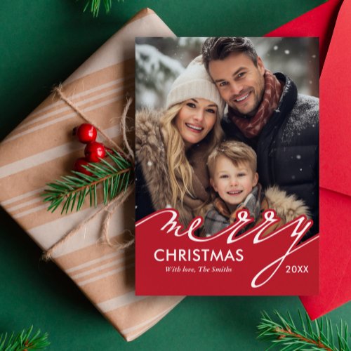 Green Stylish Script Happy Holidays Holiday Card