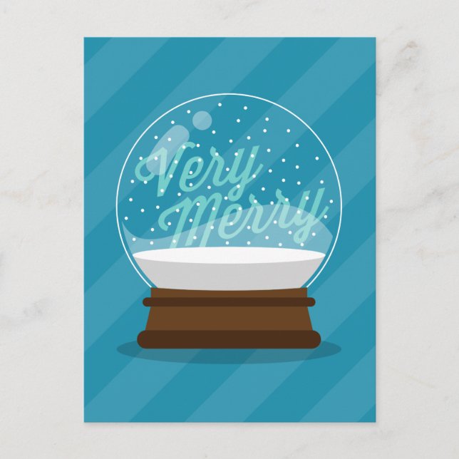 VERY MERRY | Holiday Snow Globe Postcard (Front)