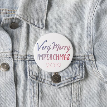 Very Merry Impeachmas | Red White Blue Impeachment Button