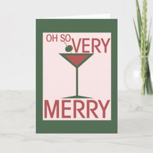 Very Merry Martini Xmas Holiday Card