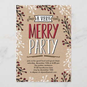 Very Merry Party Holiday Party Invitation