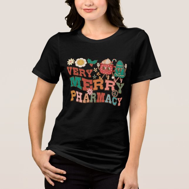 Very Merry Pharmacy Christmas Tri-Blend Shirt (Front)