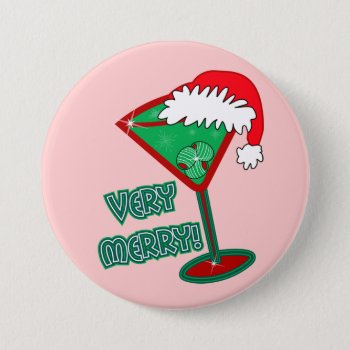Very Merry! Pinback Button by totallypainted at Zazzle