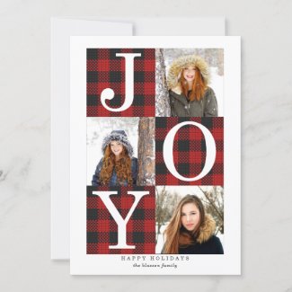 Very Merry Plaid | 3 Photo Holiday Card