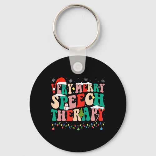 Very Merry Speech Therapy Christmas Speech Therapi Keychain