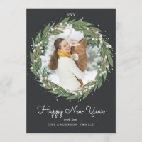 Very Merry Wreath, New Year photo card