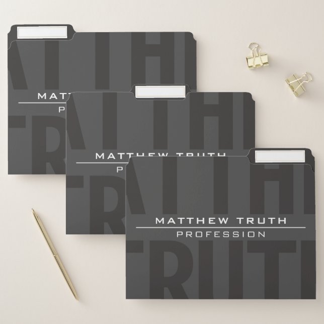 Very Modern Bold Dark Grey White Text File Folder (Set)