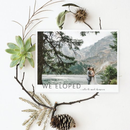 Very Modern Elopement Photo Announcement Postcard