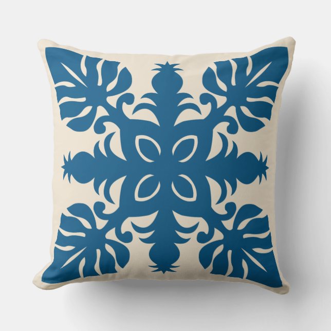 VERY MODERN HAWAIIAN QUILT PILLOW- pineapple Throw Pillow (Front)
