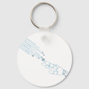 very modern robot design keychain