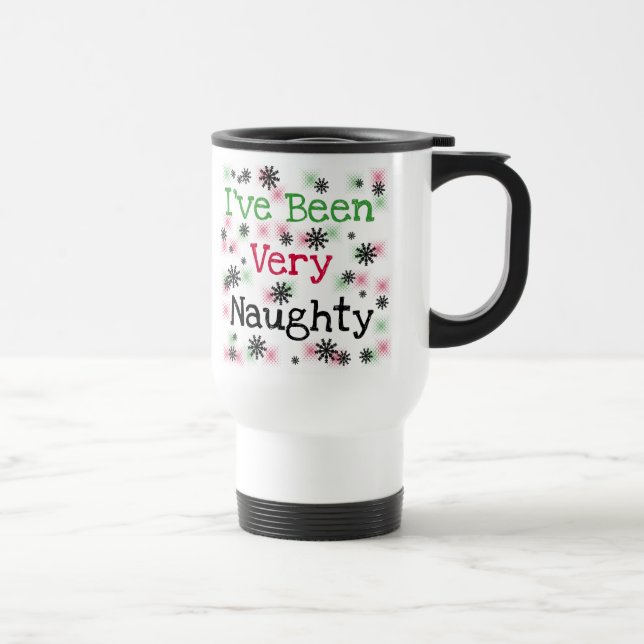Very Naughty Christmas Holiday Humor Travel Mug (Right)