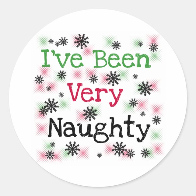 Very Naughty Classic Round Sticker (Front)
