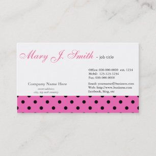 Very neat pink polka dots graphic design business card