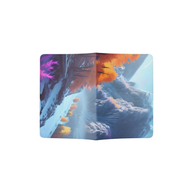 Very nice AI design with a mountain and snow Passport Holder (Opened)