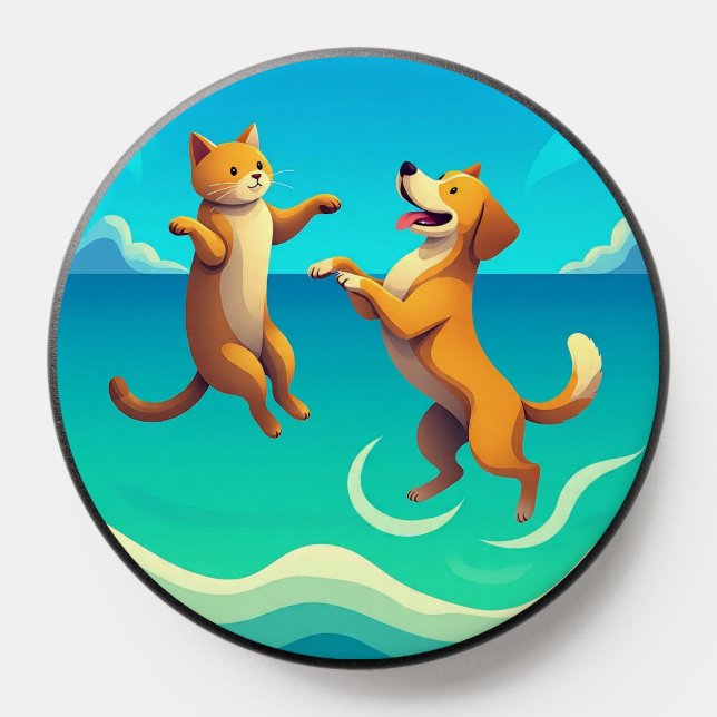 Very nice and beautiful cat and dog design on PopSocket (Popsocket)