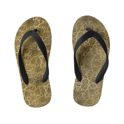 Very Old Arabic Wood Art Islamic Geometry Art Kids Flip Flops