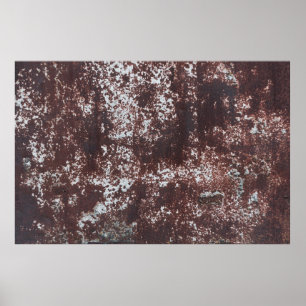 Very old rusted sheet iron. Textured metal surface Poster