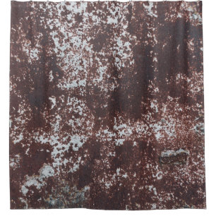 Very old rusted sheet iron. Textured metal surface Shower Curtain