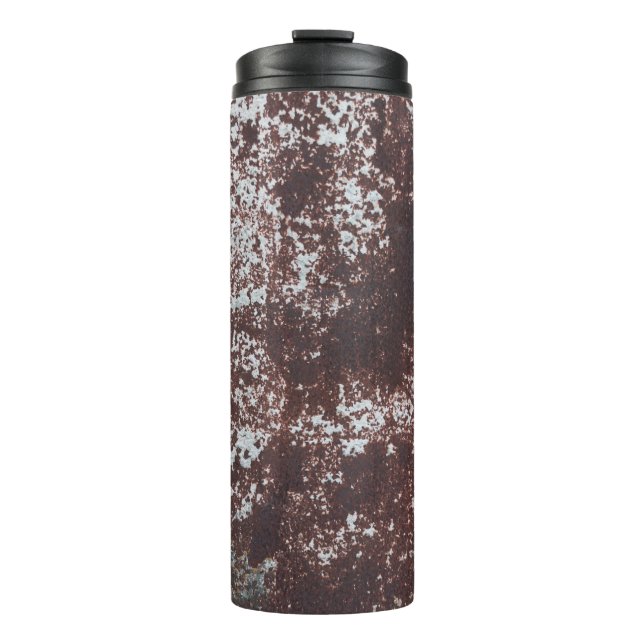 Very old rusted sheet iron. Textured metal surface Thermal Tumbler (Front)