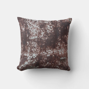Very old rusted sheet iron. Textured metal surface Throw Pillow