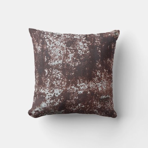 Very old rusted sheet iron Textured metal surface Throw Pillow