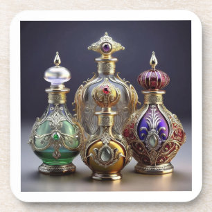 Very Ornate Baroque Style Perfume Bottles Beverage Coaster