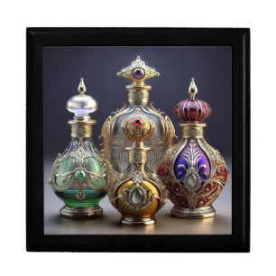 Very Ornate Baroque Style Perfume Bottles Gift Box
