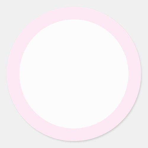 Very pale pink solid color border blank classic round sticker