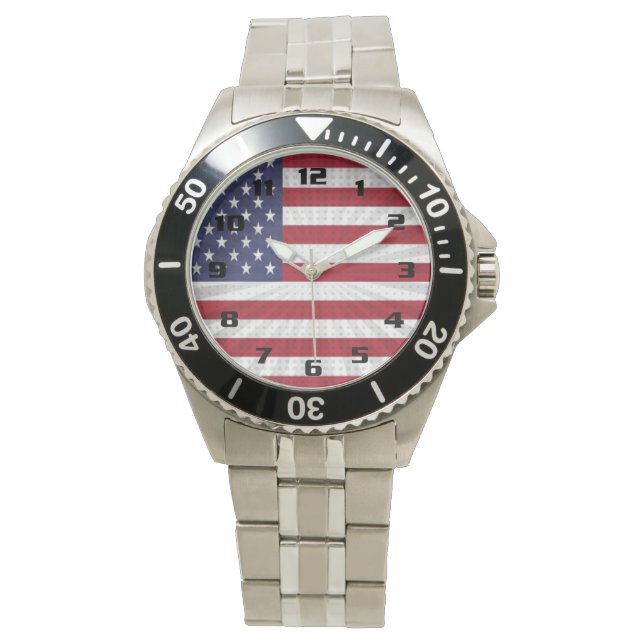Very Patriotic American Flag Modern design Watch (Front)