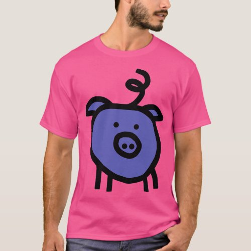 Very Peri Periwinkle Blue Animals Cute Pig Color o T_Shirt