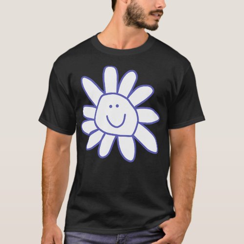 Very Peri Periwinkle Daisy Doodle Flower T_Shirt