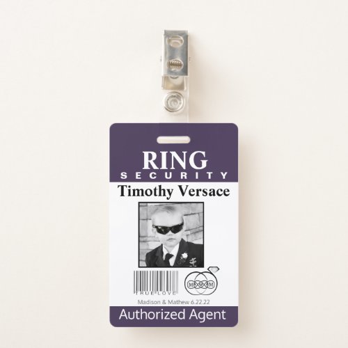 Very Perri Ring Bearer Security Badge