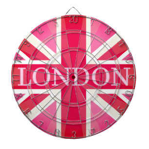 Very Pink LONDON Vintage Classic UK Flag Design Dart Board