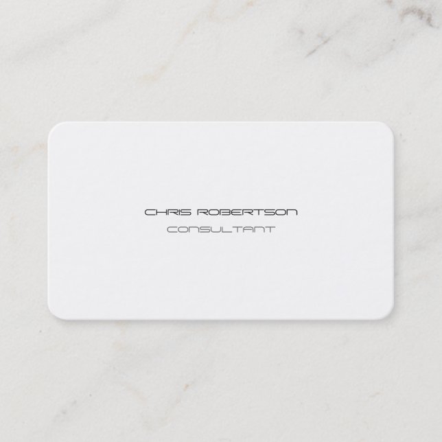 Very Plain Gray White Attractive Business Card (Front)