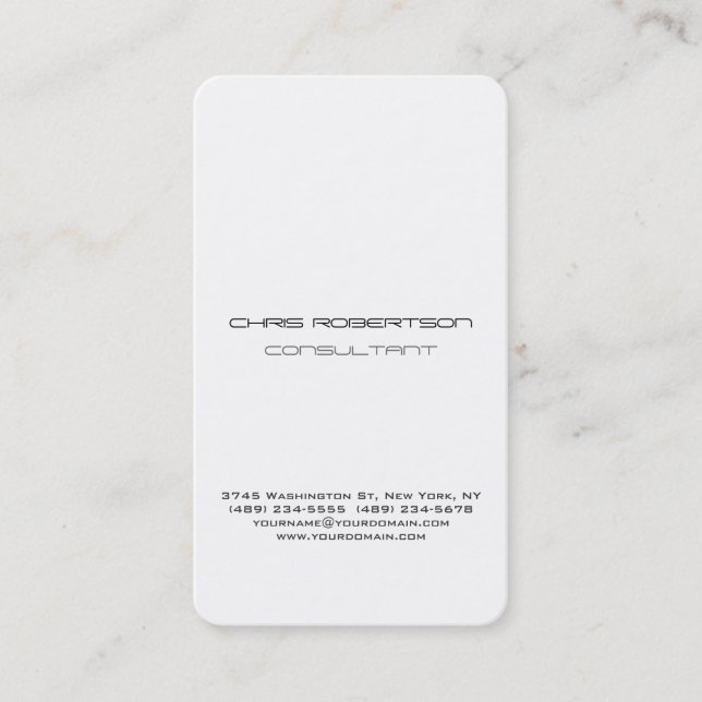 Very Plain Gray White Attractive Business Card (Front)