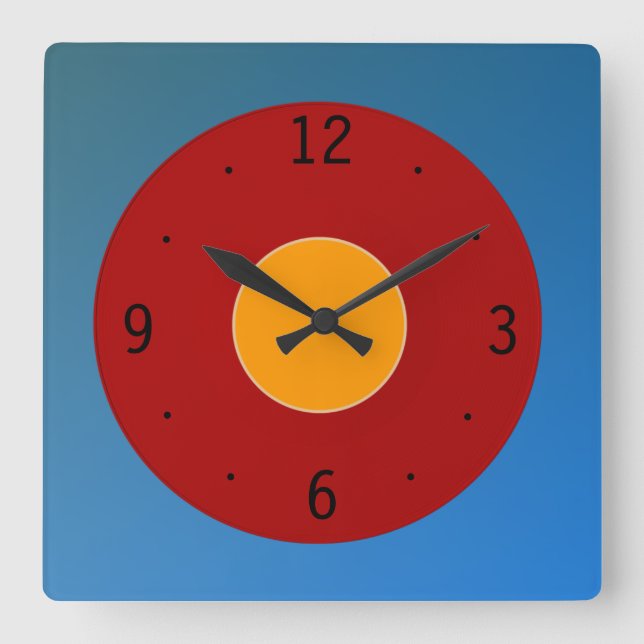 Very Plain Red Blue Yellow>Plain Kitchen Clocks (Front)