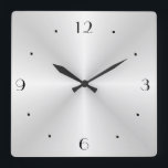 Very Plain Silver > Wall Clock<br><div class="desc">A very plain silver wall clock with black numerals and silver/black hands. Simpistic and minimal, this clock would suit the kitchen or lounge area.</div>