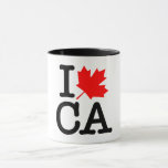 Very Polite Red Black I Love Canada Maple Leaf Mug