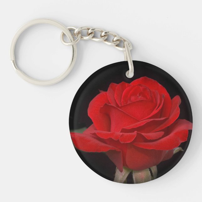 Very Pretty Red Rose Keychain (Front)
